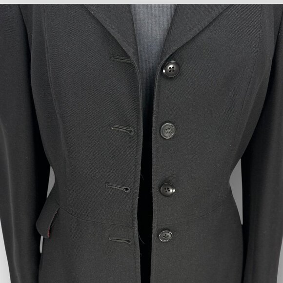 Harry Hall Womens Equestrian Riding Jacket Black 4 Button Made in England Lined - Picture 6 of 15